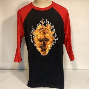 Universal Studios Terminator T2-3D Flames Vintage Baseball Style T-shirt size XL